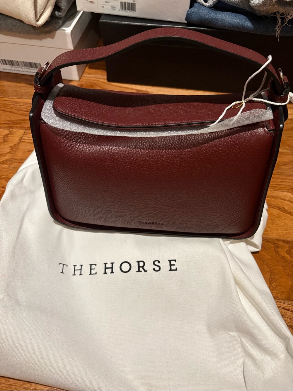 The Horse Burgundy Pebbled Leather Messenger Bag